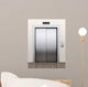Modern elevator with closed doors 