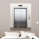 Modern elevator with closed doors 