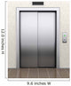 Modern elevator with closed doors 