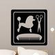 poodle dog, scissors and comb black icon 