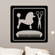 poodle dog, scissors and comb black icon 