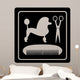 poodle dog, scissors and comb black icon 