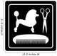 poodle dog, scissors and comb black icon 