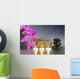 Japanese garden with stone of harmony Wall Mural