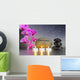 Japanese garden with stone of harmony Wall Mural