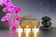 Japanese garden with stone of harmony Wall Mural