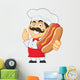 Chef Holding Hot Dog Wall Decal