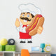 Chef Holding Hot Dog Wall Decal