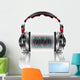 Realistic headphones with music waves Wall Decal