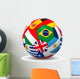 Football 3D International Flags Wall Decal