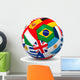 Football 3D International Flags Wall Decal