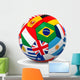 Football 3D International Flags Wall Decal