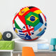 Football 3D International Flags Wall Decal