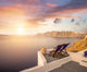 Santorini balconny with view at the sea 