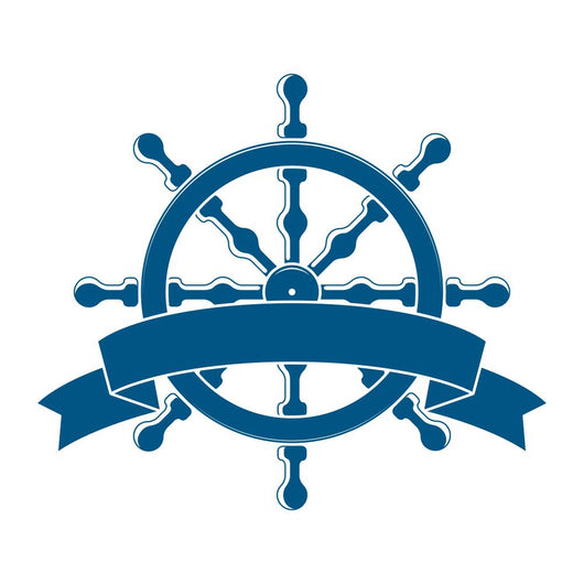 Ship Wheel With Banner. Nautical Emblem. Vector 