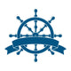 Ship Wheel With Banner. Nautical Emblem. Vector 