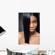 Beautiful black woman with long straight hair 