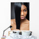 Beautiful black woman with long straight hair 