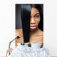 Beautiful black woman with long straight hair 