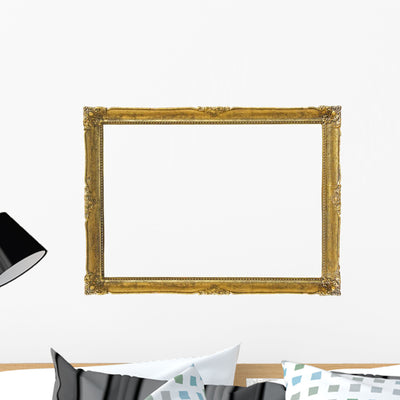 Vintage Golden Frame Wall Decal shown on a wall