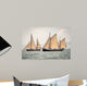 Two old ships sailing in the sea 