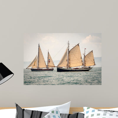 Two Old Ships Sailing shown on a wall