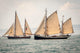 Two old ships sailing in the sea 