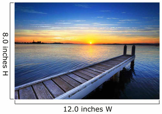 Setting sun behind the boat jetty, Lake Maquarie 