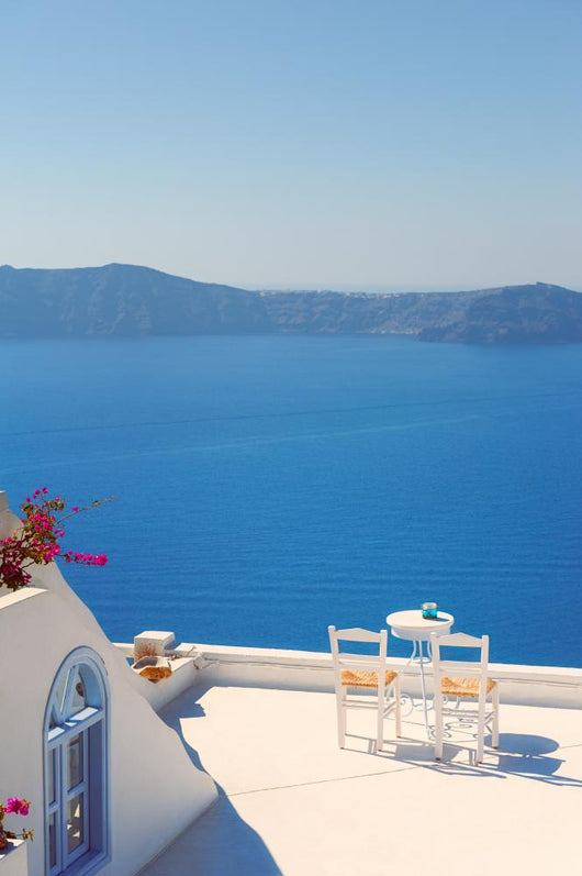 Rooftop Chairs on Santorini Greece 