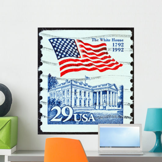 White House and flag (USA 1992) Wall Mural