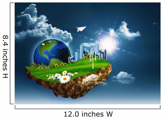 Flying island. Abstract eco and environmental concept 