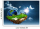 Flying island. Abstract eco and environmental concept 