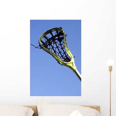 Lacrosse Stick Sky Wall Mural shown on a wall