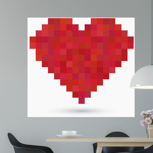 vintage 8-bit love Wall Decal