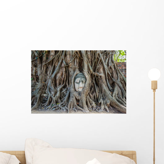 Buddha Head Banyan Tree Wall Decal