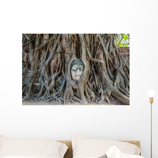 Buddha Head Banyan Tree Wall Decal