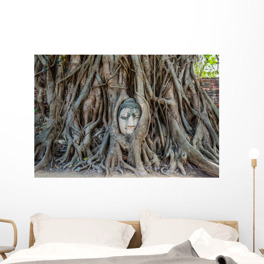 Buddha Head Banyan Tree Wall Decal