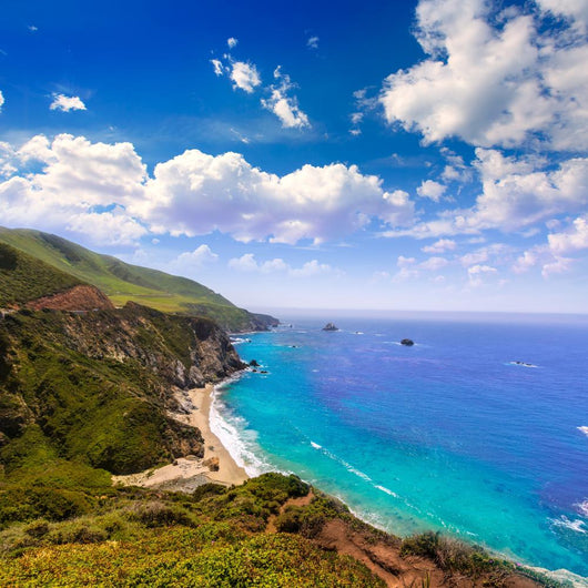 California  beach in Big Sur in Monterey County Route 1 
