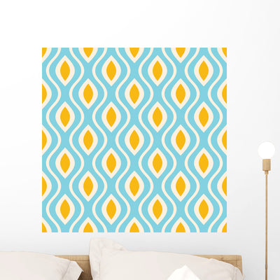 Abstract Seamless Pattern Wall Decal Design 10 shown on a wall