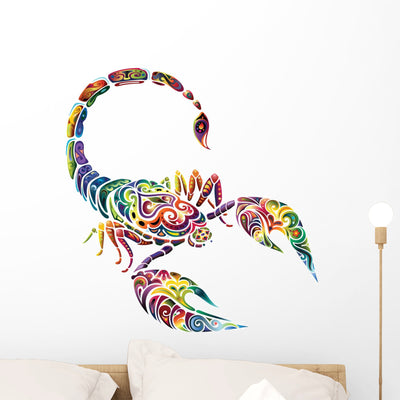 Scorpion Wall Decal shown on a wall