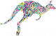 Colorful Floral Kangaroo Wall Decal