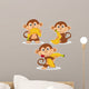 monkey and banana - vector illustration Wall Decal