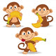 monkey and banana - vector illustration Wall Decal