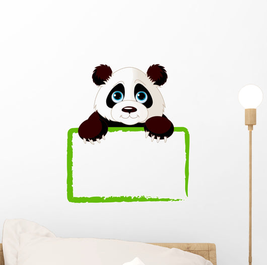 Cute Panda Card Wall Decal