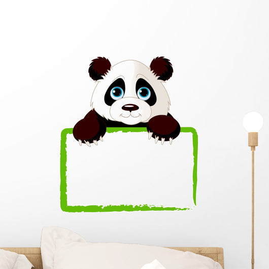 Cute Panda Card Wall Decal