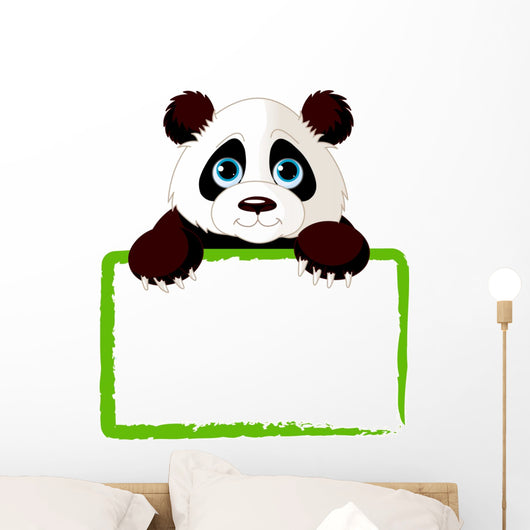 Cute Panda Card Wall Decal