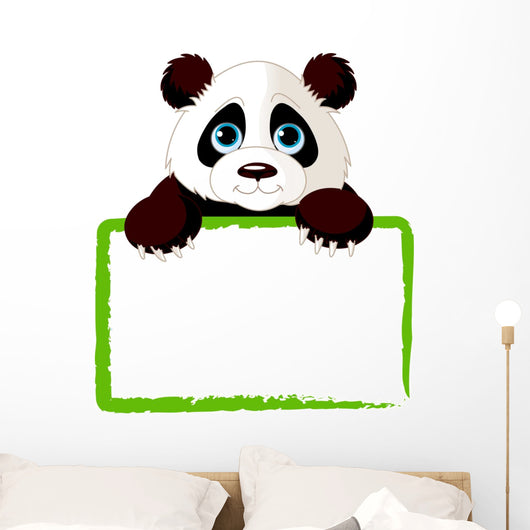Cute Panda Card Wall Decal
