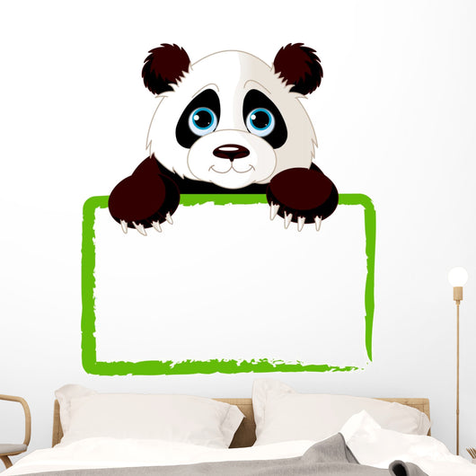 Cute Panda Card Wall Decal