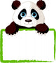 Cute Panda Card Wall Decal