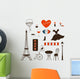 Paris Set Romantic Symbols Wall Stickers